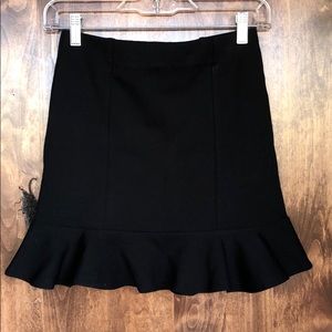 Forever 21 Black Elastic Waist Ruffle Hem Skirt